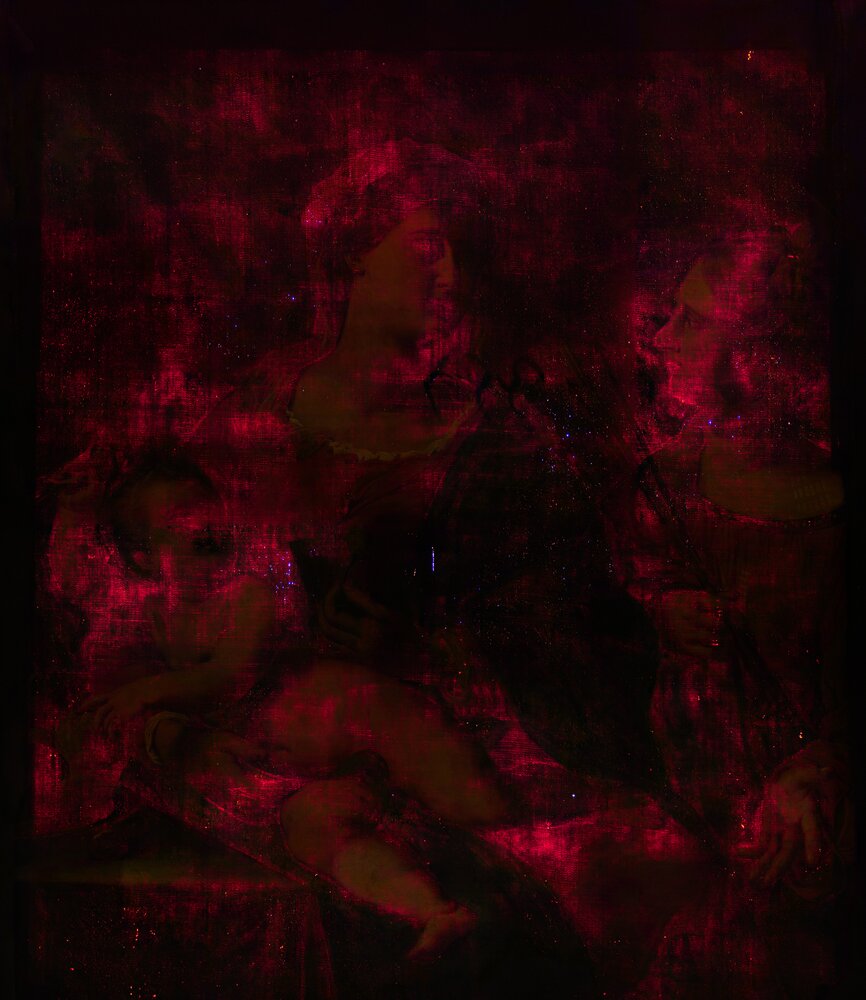 Moncalieri, Castello, A. Gramatica, Madonna con Bambino e S. Cristina, inv. 136 - transilluminazione