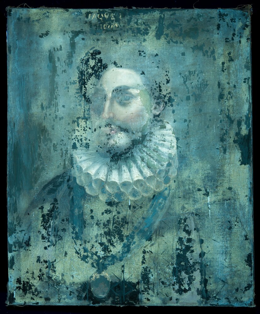 Moncalieri, Castle, Portrait of Emperor James I, inv. 1299 DC - UV analysis