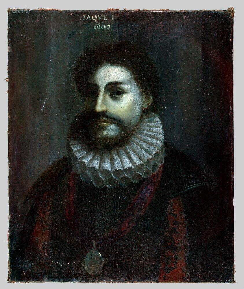 Moncalieri, Castle, Portrait of Emperor James I, inv. 1299 DC - Infrared in false color (950 nm)