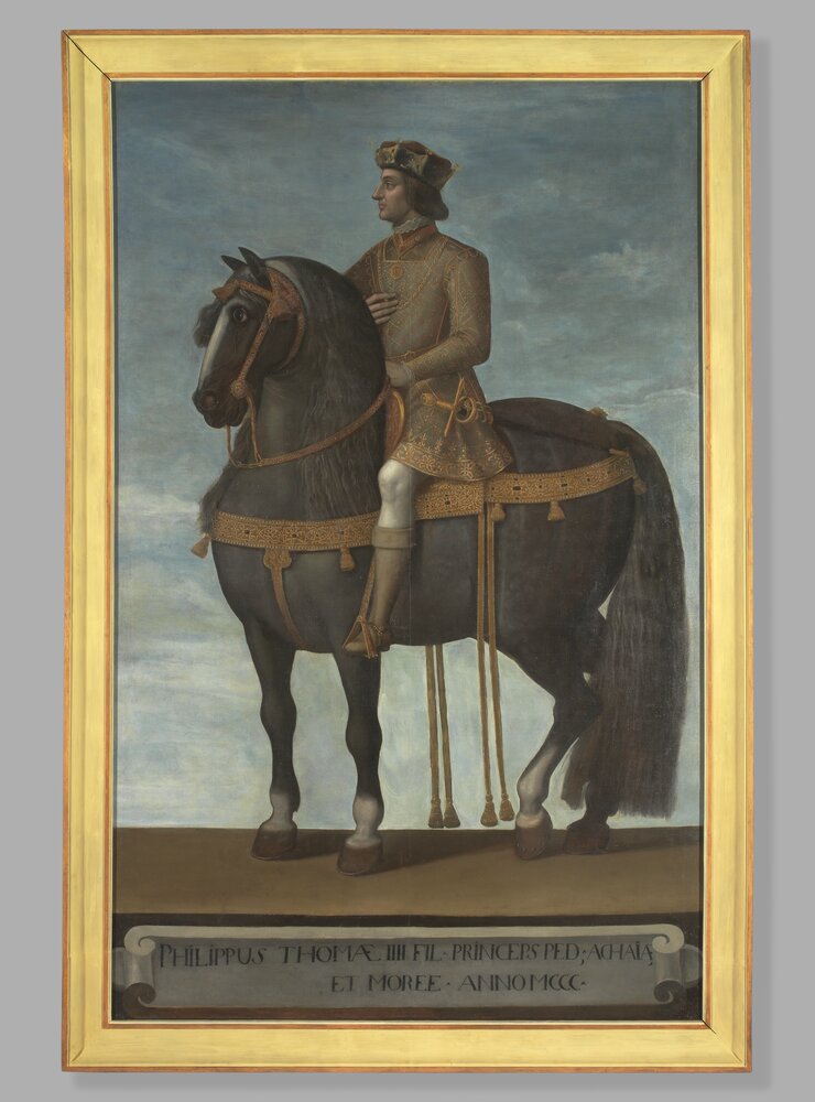 Moncalieri, Castle, Equestrian portrait of Philip of Savoy, Duke of Achaia, inv. 298 - after restoration