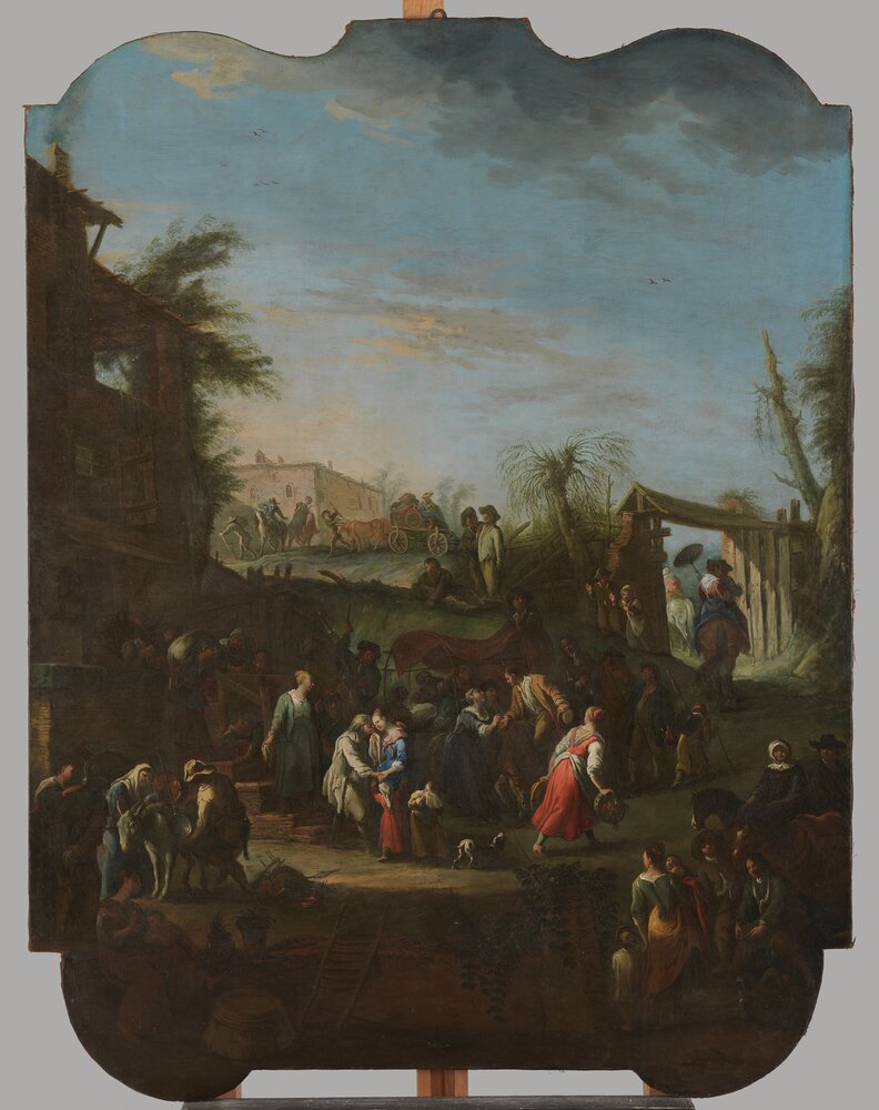 Moncalieri, Castello, P. D. Olivero, Pastoral scene (overlaps), inv. 249 - after restoration