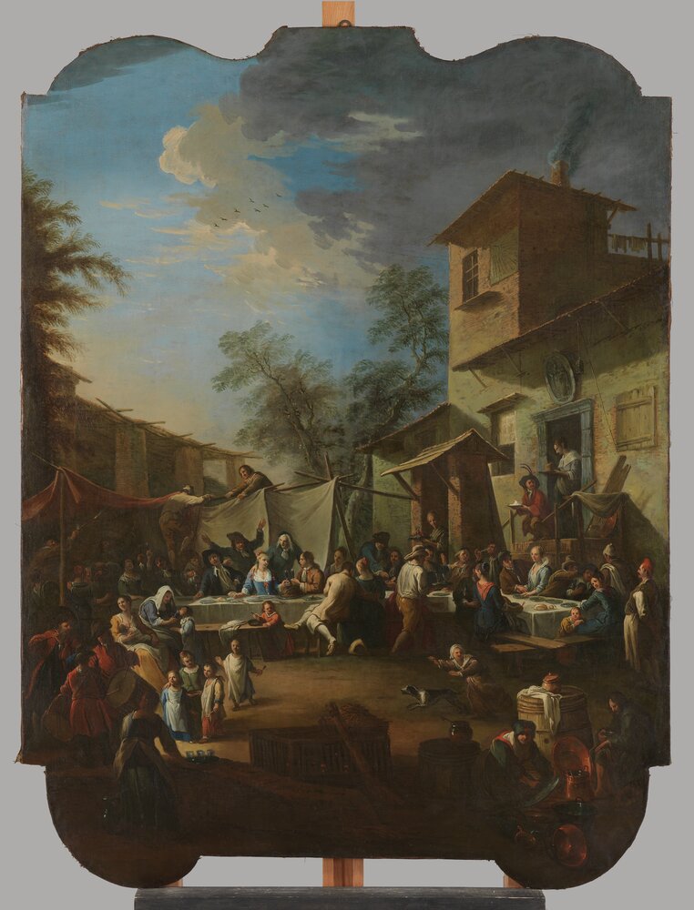 Moncalieri, Castello, P. D. Olivero, Pastoral scene (overlaps), inv. 252 - after restoration