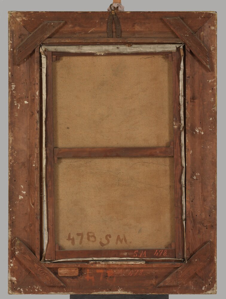 Moncalieri, Castello, M.Viani d'Ovrano, Mountain landscape, inv. 478 S.M., verso - before restoration