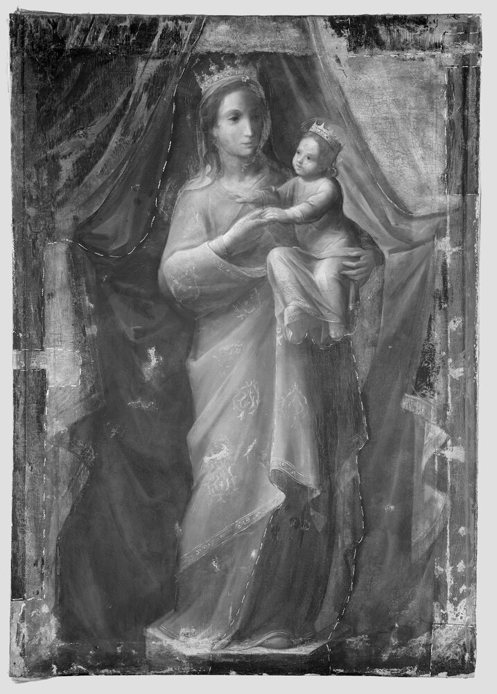 Moncalieri, Castello, Madonna of drills, inv. 459 - infrared IR (950 nm)