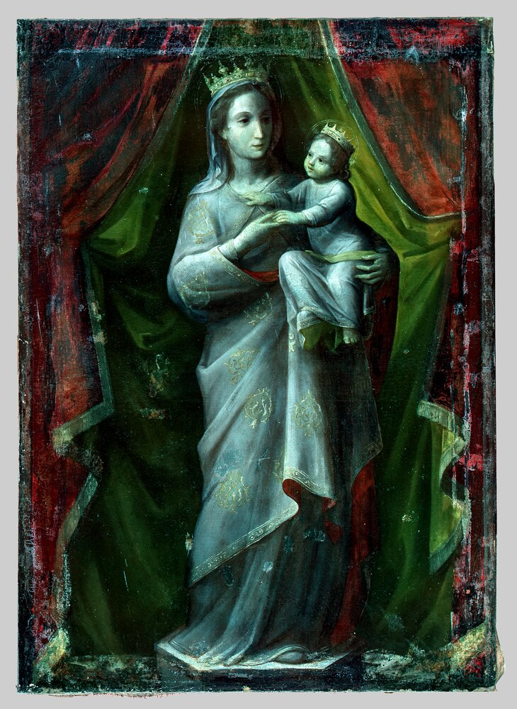 Moncalieri, Castello, Madonna of drills, inv. 459 - Infrared in false color (950 nm)