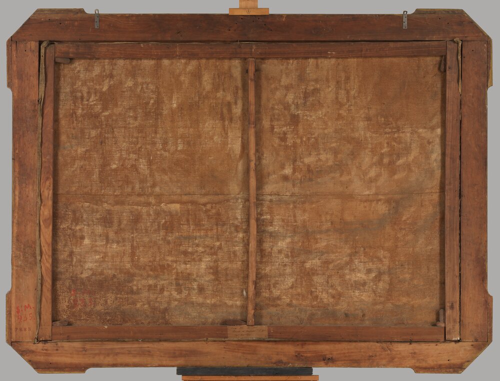Moncalieri, Castello, P. Sassi, Pianura del Monferrato, inv. SM 235, verso - prima del restauro