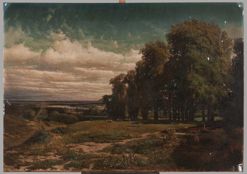 Moncalieri, Castello, P. Sassi, Pianura del Monferrato, inv. SM 235 - durante il restauro, stuccatura