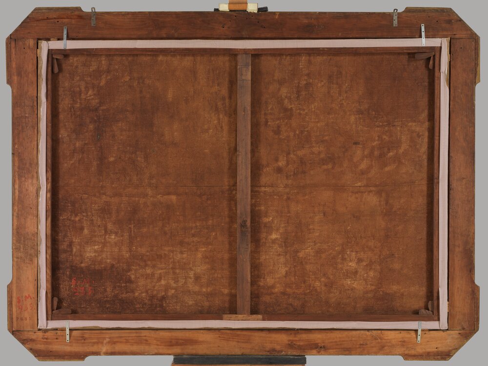 Moncalieri, Castello, P. Sassi, Pianura del Monferrato, inv. SM 235, verso - dopo il restauro