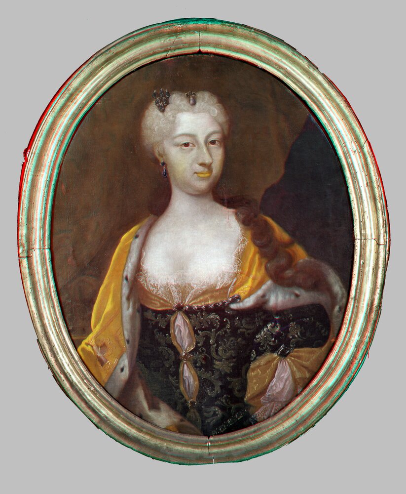 Venaria, Royal Palace, Portrait of Polyxena of Hesse, inv. R 353 - Infrared in false color (950 nm)