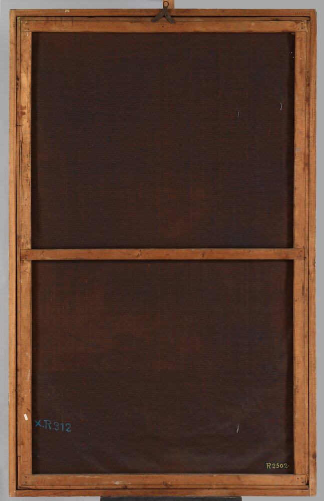 Venaria, Reggia, G. Duprà (attr.), Portrait of Carlo Emanuele III, inv. R 2502, verso - before restoration