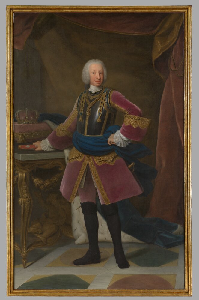 Venaria, Reggia, G. Duprà (attr.), Portrait of Carlo Emanuele III, inv. R 2502 - after restoration