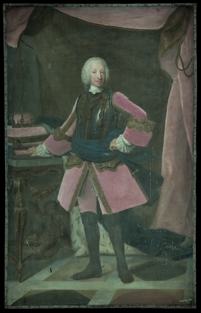 Venaria, Reggia, G. Duprà (attr.), Portrait of Carlo Emanuele III, inv. R 2502 - UV analysis
