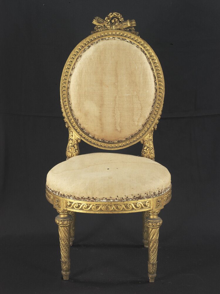 Palazzina di Cacca di Stupinigi, Bonzanigo, Chair Inv. 634 - before restoration