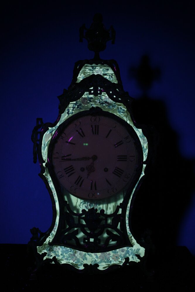 Nichelino, Stupinigi Hunting Lodge, J. Robert (attr.), Clock, inv. 311 - UV analysis