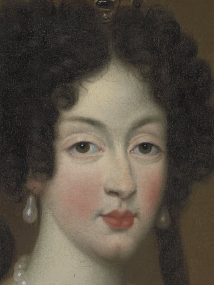 Nichelino, Stupinigi's Hunting Lodge, Portrait of the Queen of Spain, inv. 16 - during the restoration