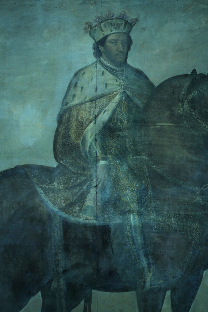 Moncalieri, Castle, Equestrian Portrait of Louis I of Savoy, inv. 297 - UV analysis