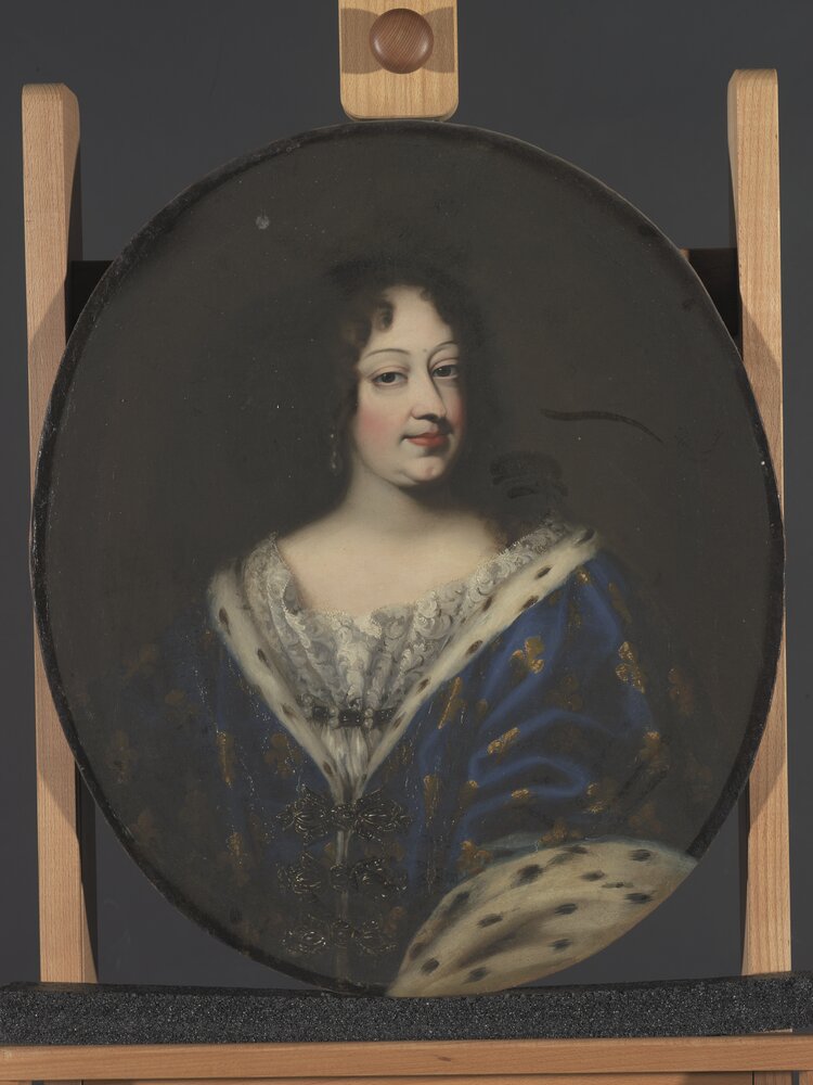 Nichelino, Stupinigi's Hunting Lodge, Portrait of Maria Giovanna Battista of Savoy Nemours, inv. 14 - before restoration