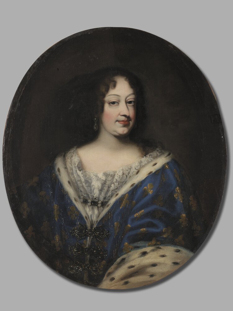 Nichelino, Stupinigi's Hunting Lodge, Portrait of Maria Giovanna Battista of Savoy Nemours, inv. 14 - during restoration, cleaning