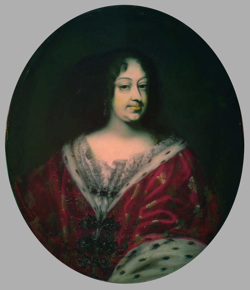 Nichelino, Stupinigi's Hunting Lodge, Portrait of Maria Giovanna Battista of Savoy Nemours, inv. 14 - false color (950 nm) 