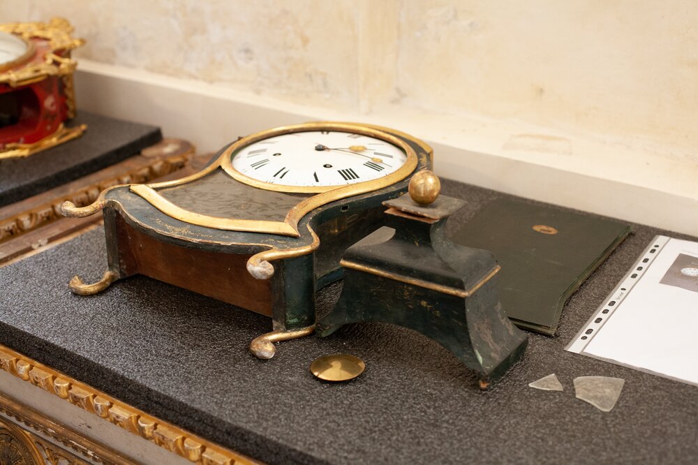 Nichelino, Stupinigi Hunting Lodge, J. Robert, Clock, inv. 479 - during the restoration