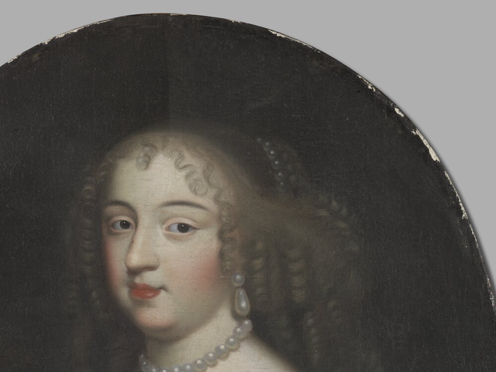 Nichelino, Stupinigi's Hunting Lodge, Portrait of Maria Giovanna Battista di Savoia, inv. 17 - during the restoration