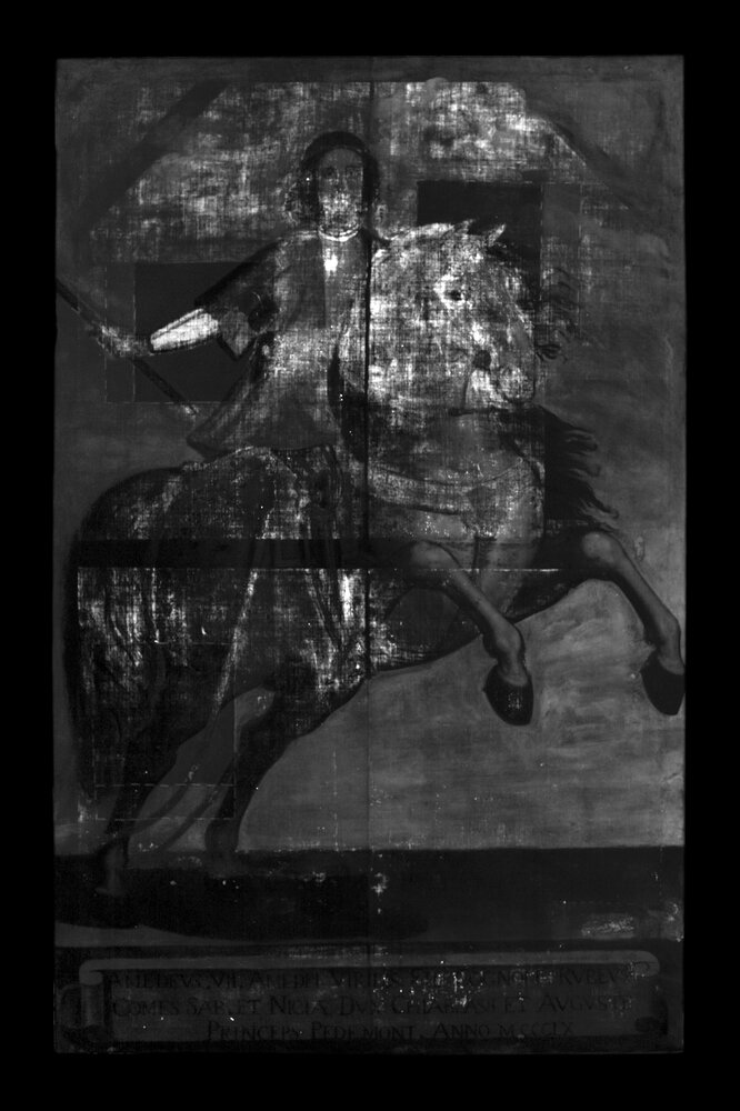 Moncalieri, Castle, Equestrian Portrait of Amadeus VII, inv. 296 - infrared (950 nm)