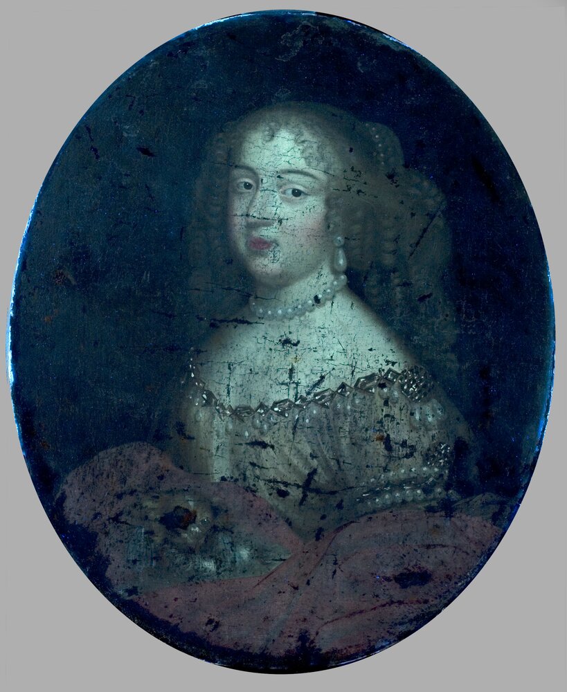 Nichelino, Stupinigi's Hunting Lodge, Portrait of Maria Giovanna Battista di Savoia, inv. 17 - UV analysis