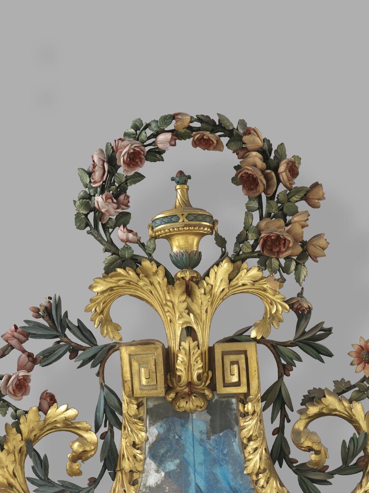 Nichelino, Stupinigi Hunting Lodge, G. M. Bonzanigo, M. Rapous, Specchiera, inv. 297 - during restoration, cleaning