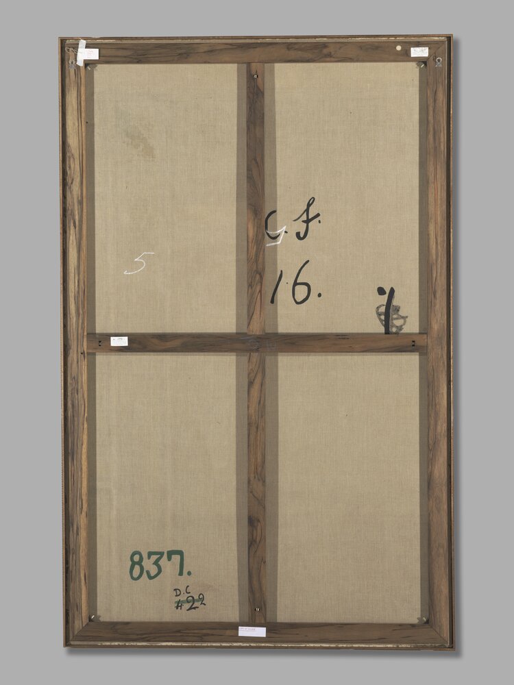 Venaria, Reggia, J. Miel, Hunting the fox, inv. D 738 295, verso - before restoration