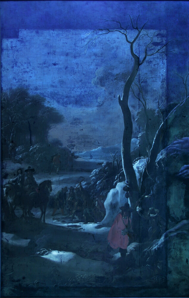 Venaria, Reggia, J. Miel, Hunting the fox, inv. D 738 295 - UV analysis