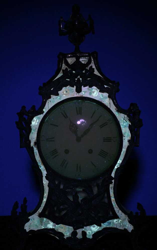 Nichelino, Stupinigi Hunting Lodge, Clock, inv. 640 - UV analysis