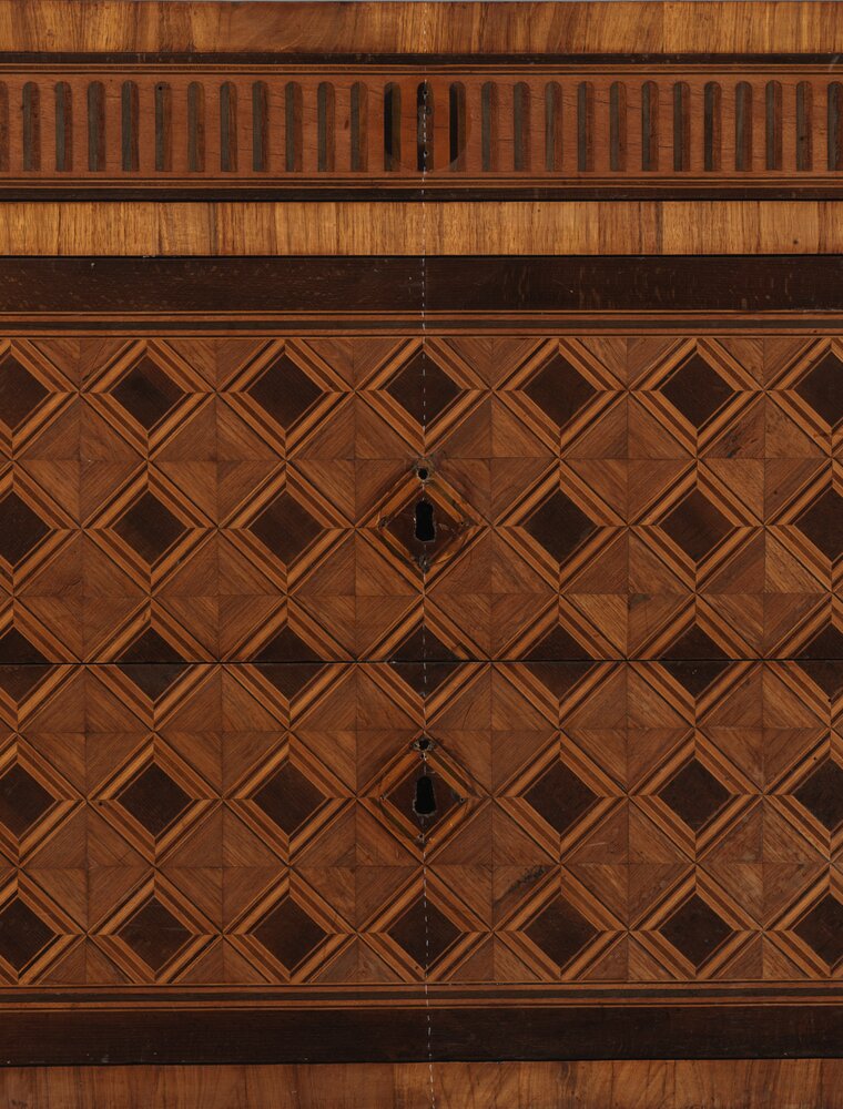 Nichelino, Stupinigi Hunting Lodge, Lozenge chest of drawers, inv. 3135 - during the restoration