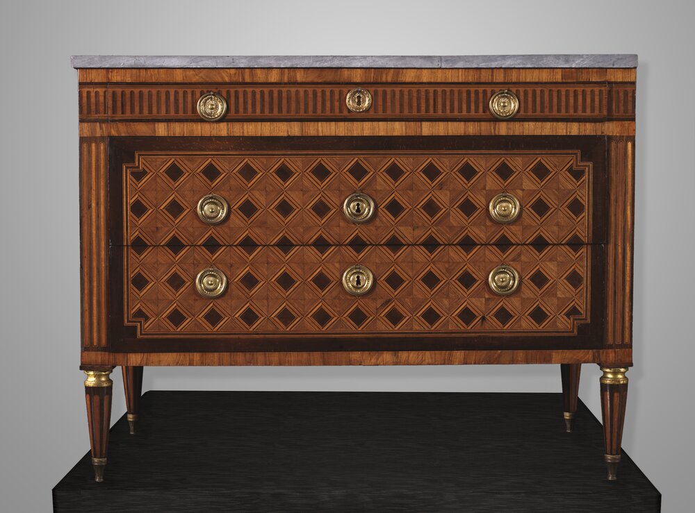 Nichelino, Stupinigi Hunting Lodge, Lozenge chest of drawers, inv. 3135 - after restoration