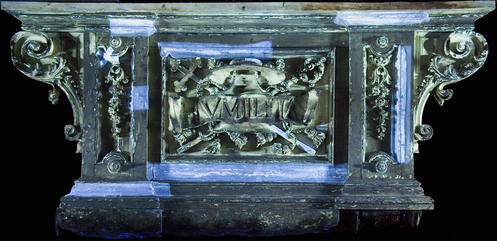 Venaria, Reggia, C. G. Plura, Altare ligneo - analisi UV