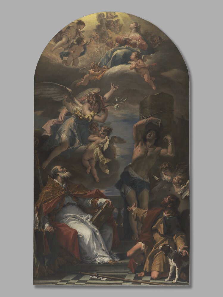 8-TE-2006_Venaria, Reggia, S. Ricci, The Virgin, the Archangel Gabriel and Saints Eusebio, Rocco and Sebastiano (property of the Piedmont Region)