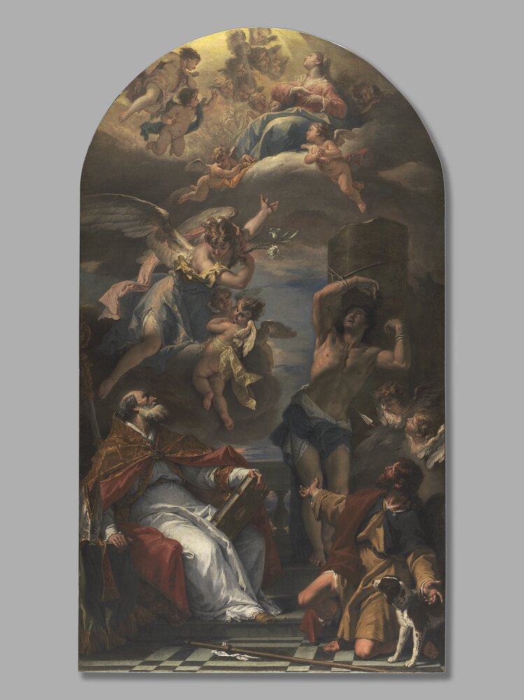 Venaria, Reggia, S. Ricci, The Virgin, the Archangel Gabriel and Saints Eusebius, Rocco and Sebastiano – after restoration