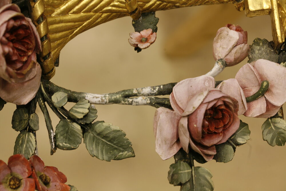 Nichelino, Stupinigi Hunting Lodge, G. M. Bonzanigo, M. Rapous, Specchiera, inv. 296 - during restoration, grouting 