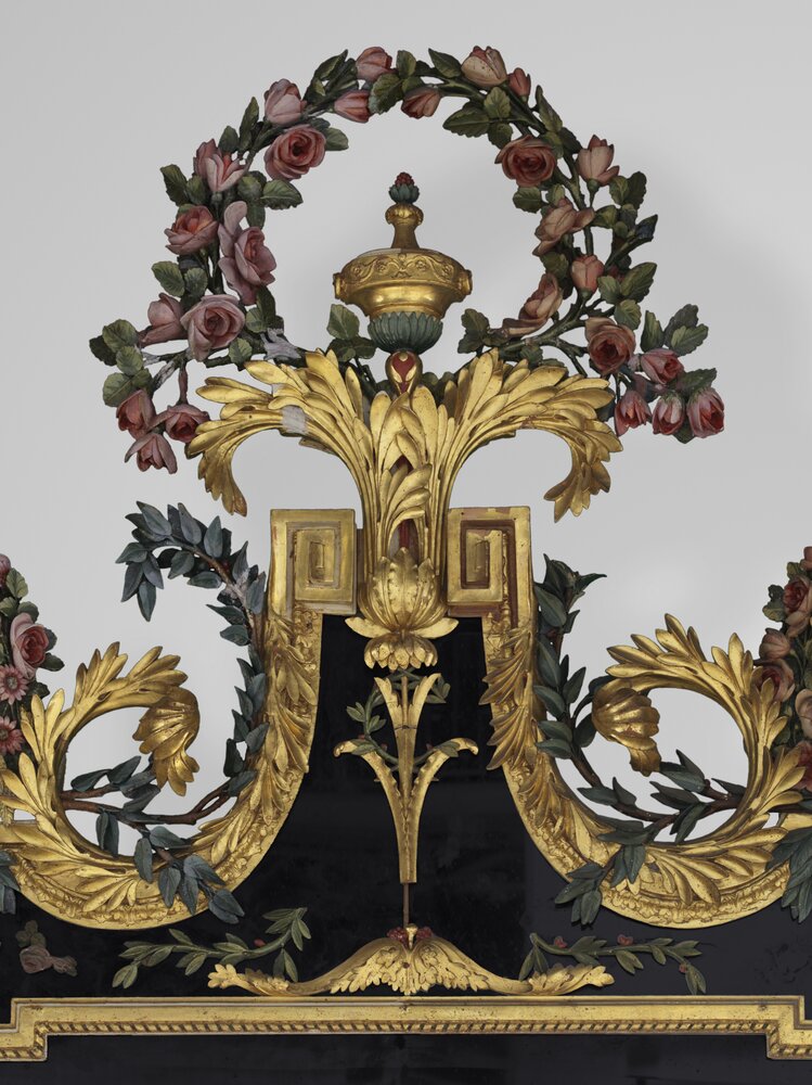 Nichelino, Stupinigi Hunting Lodge, G. M. Bonzanigo, M. Rapous, Specchiera, inv. 351 - during restoration, cleaning