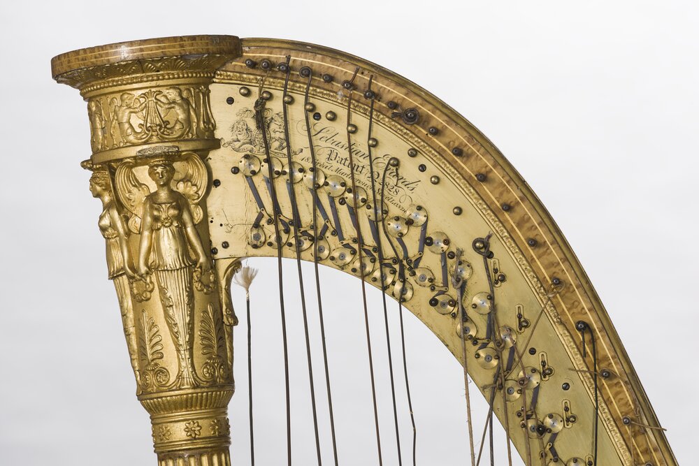 Caravino, Castello di Masino, S. Erard, Harp no. 2828, inv. SBAS TO 1312 - before restoration