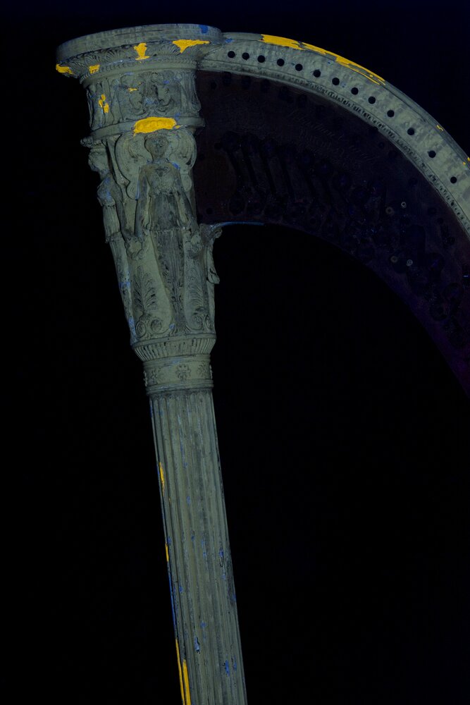 Caravino, Castello di Masino, S. Erard, Harp no. 2828, inv. SBAS TO 1312 - UV analysis