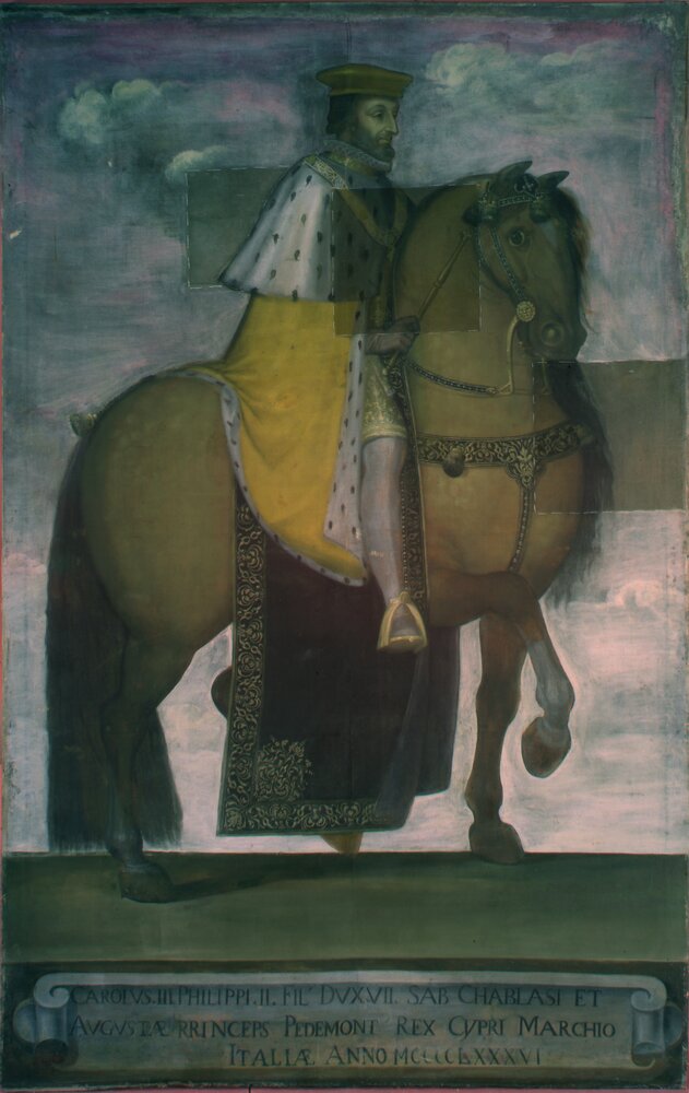 Moncalieri, Castle, Charles II the Good, 9th Duke of Savoy, inv. 301 - Infrared in false color (950 mn)