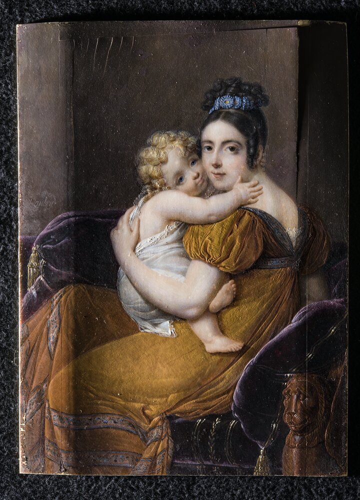 Torino, Museo Civico d'Arte Antica - Palazzo Madama, L. F. Aubry, Donna con bambino, inv. 526 - durante il restauro, luce radente
