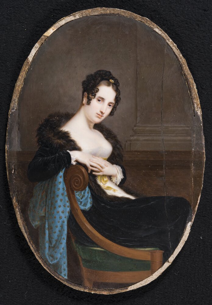 Torino, Museo Civico d'Arte Antica - Palazzo Madama, L. F. Aubry, Giovane donna, inv. 524 - durante il restauro