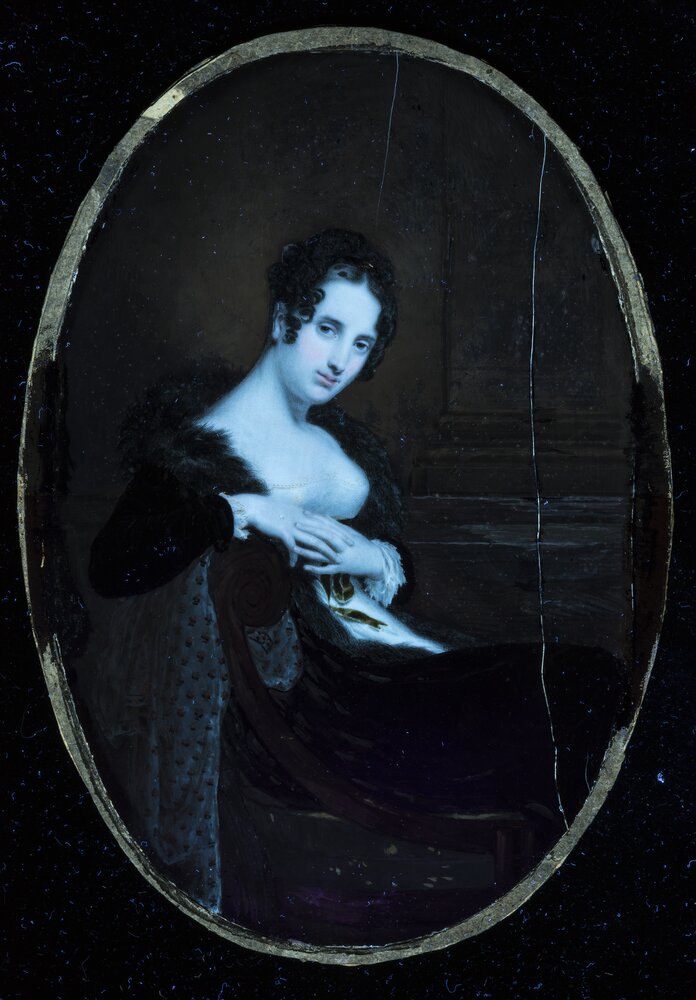 Torino, Museo Civico d'Arte Antica - Palazzo Madama, L. F. Aubry, Giovane donna, inv. 524 - analisi UV