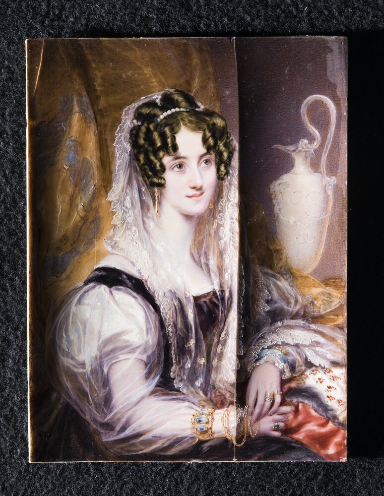 Torino, Museo Civico d'Arte Antica - Palazzo Madama, T. George, Ritratto di Madame G. R. Smith, inv. 592 - durante il restauro