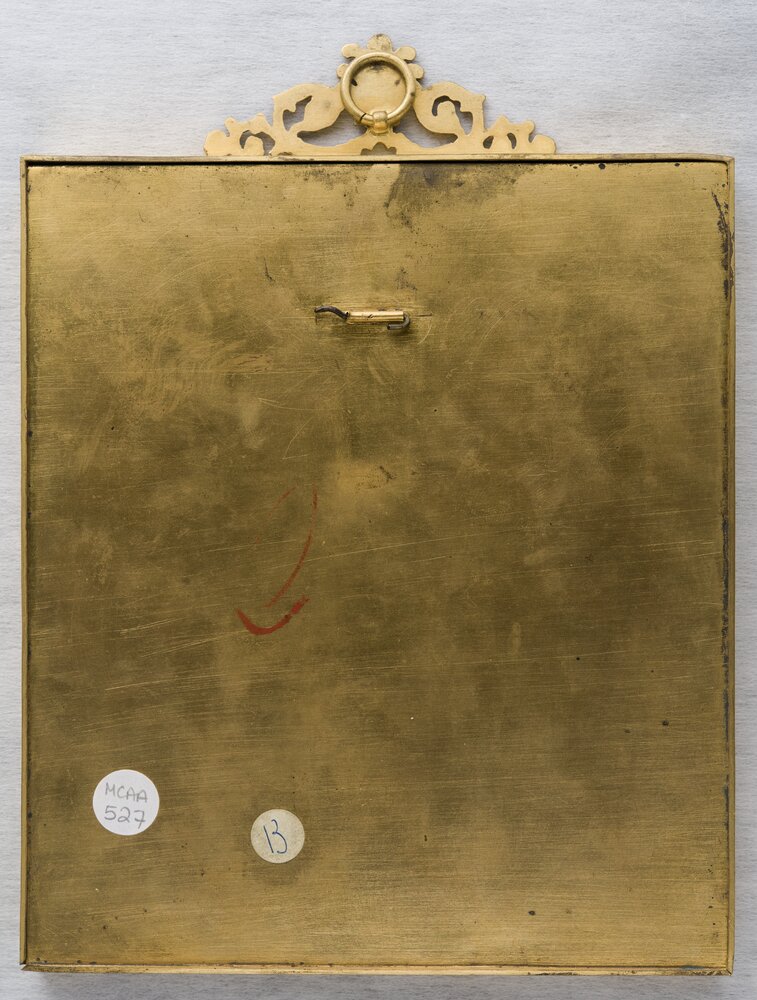Torino, Museo Civico d'Arte Antica - Palazzo Madama, D. Saint, Giovane donna, inv. 527, verso - prima del restauro