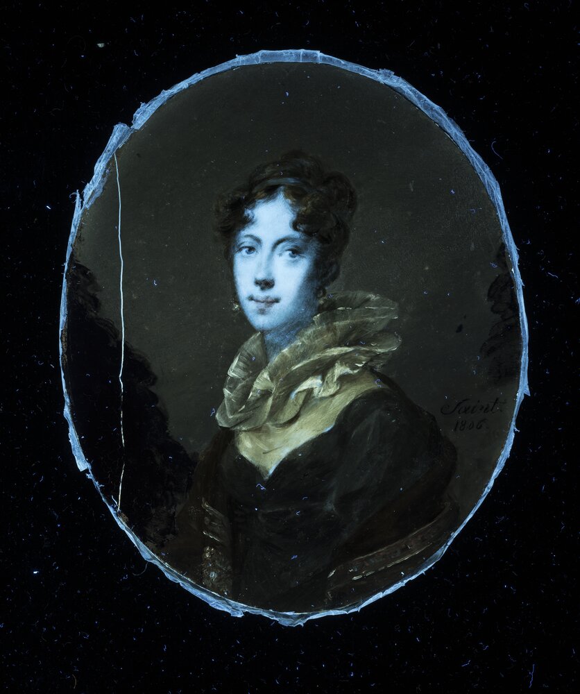 Torino, Museo Civico d'Arte Antica - Palazzo Madama, D. Saint, Giovane donna, inv. 527 - analisi UV