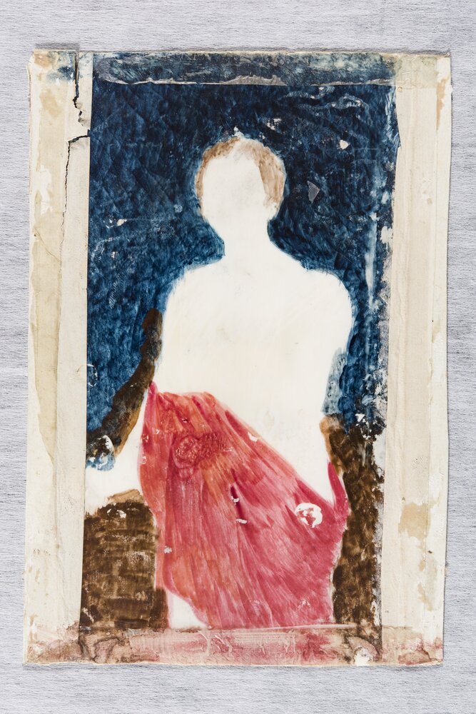 Torino, Museo Civico d'Arte Antica - Palazzo Madama, F. Charrin, Giovane donna in giardino, inv. 518 - durante il restauro