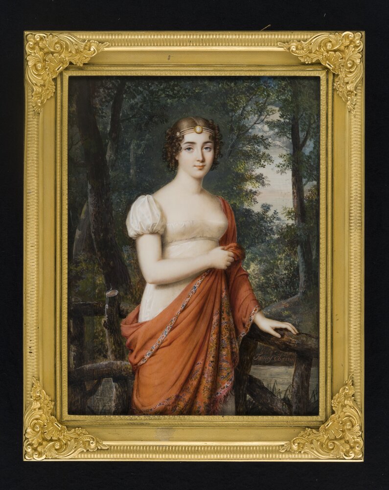 Torino, Museo Civico d'Arte Antica - Palazzo Madama, F. Charrin, Giovane donna in giardino, inv. 518 - dopo il restauro