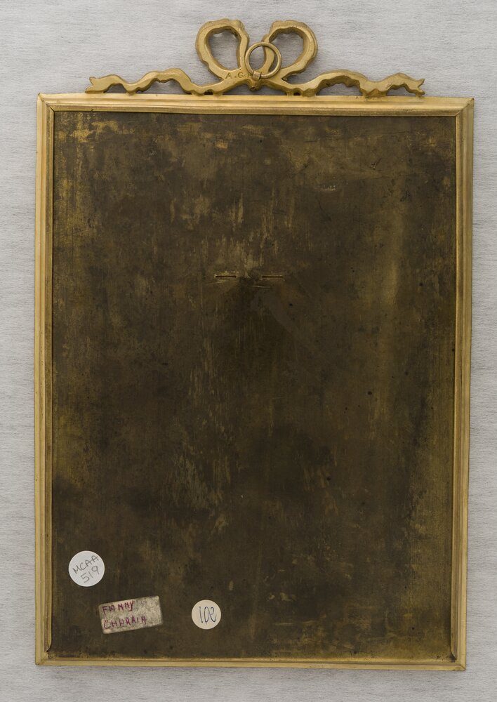 Torino, Museo Civico d'Arte Antica - Palazzo Madama, F. Charrin, Giovane donna alla toeletta, inv. 519, verso - prima del restauro